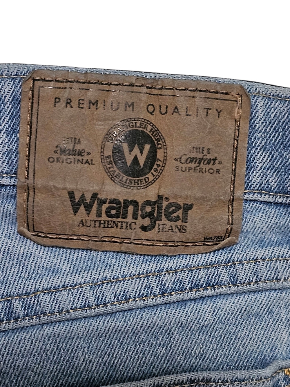 Wrangler WA783 Men Regular Straight Leg Jeans Blue Denim 36x28 Vtg 90s Western - Picture 6 of 14